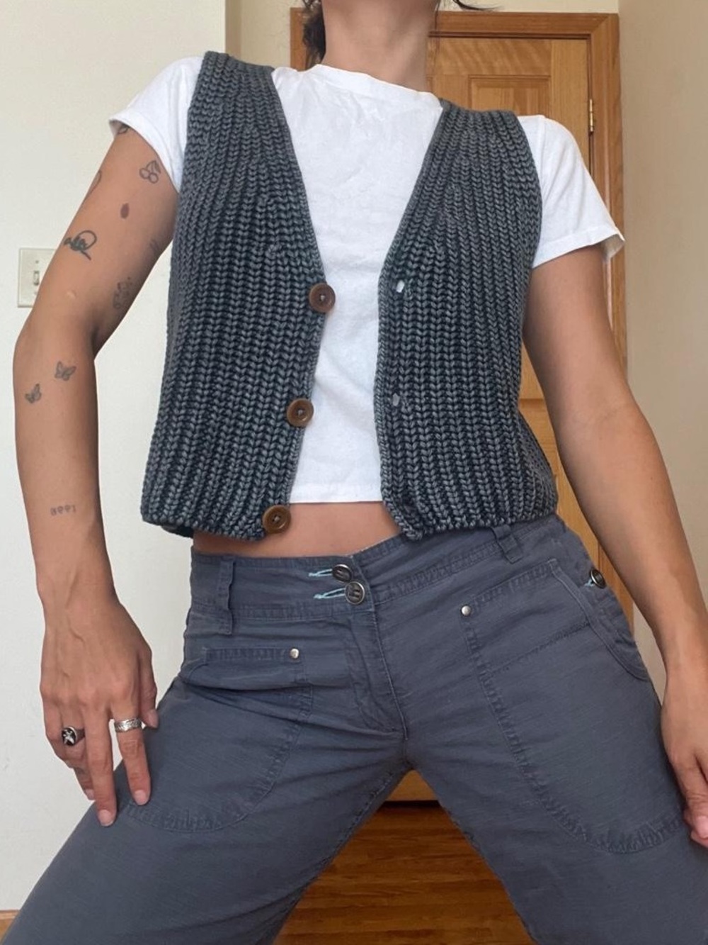Free People Knit Sweater Vest - 100% Cotton - Size Medium